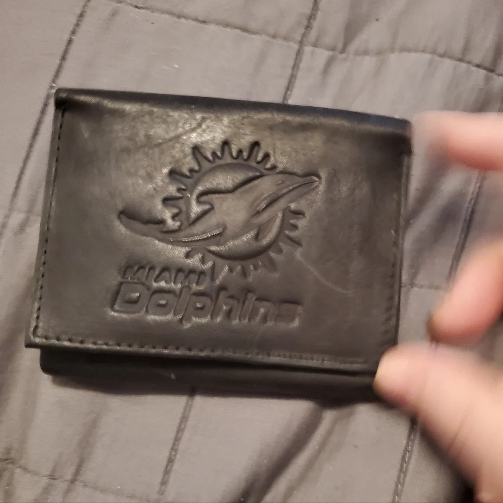 Miami Dolpins NFL Black Leather Wallet